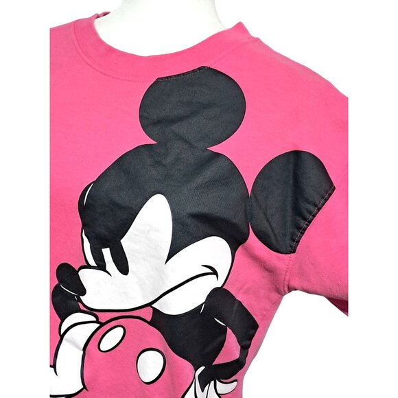 Disney Pink Minnie Mouse Angry Womens Sweatshirt M(7-9) Cotton/Polyester Crewnec - Picture 6 of 12